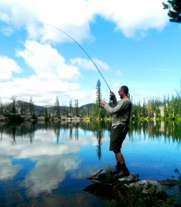 Thomas with a big fish first cast